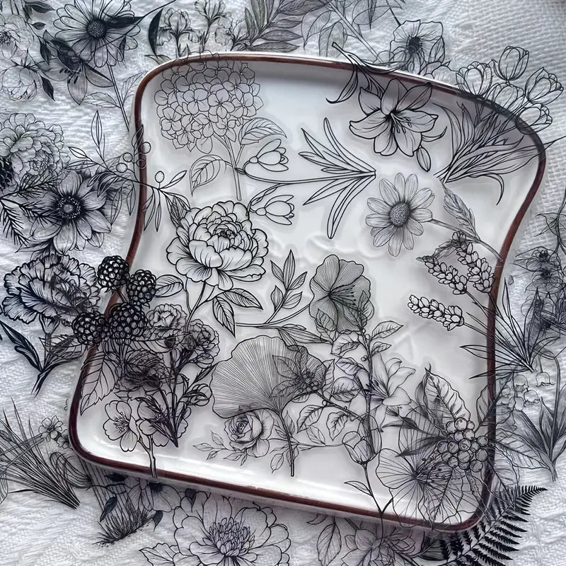 25 Pieces Sticker Pack – Floral and Leaf Tattoo Designs